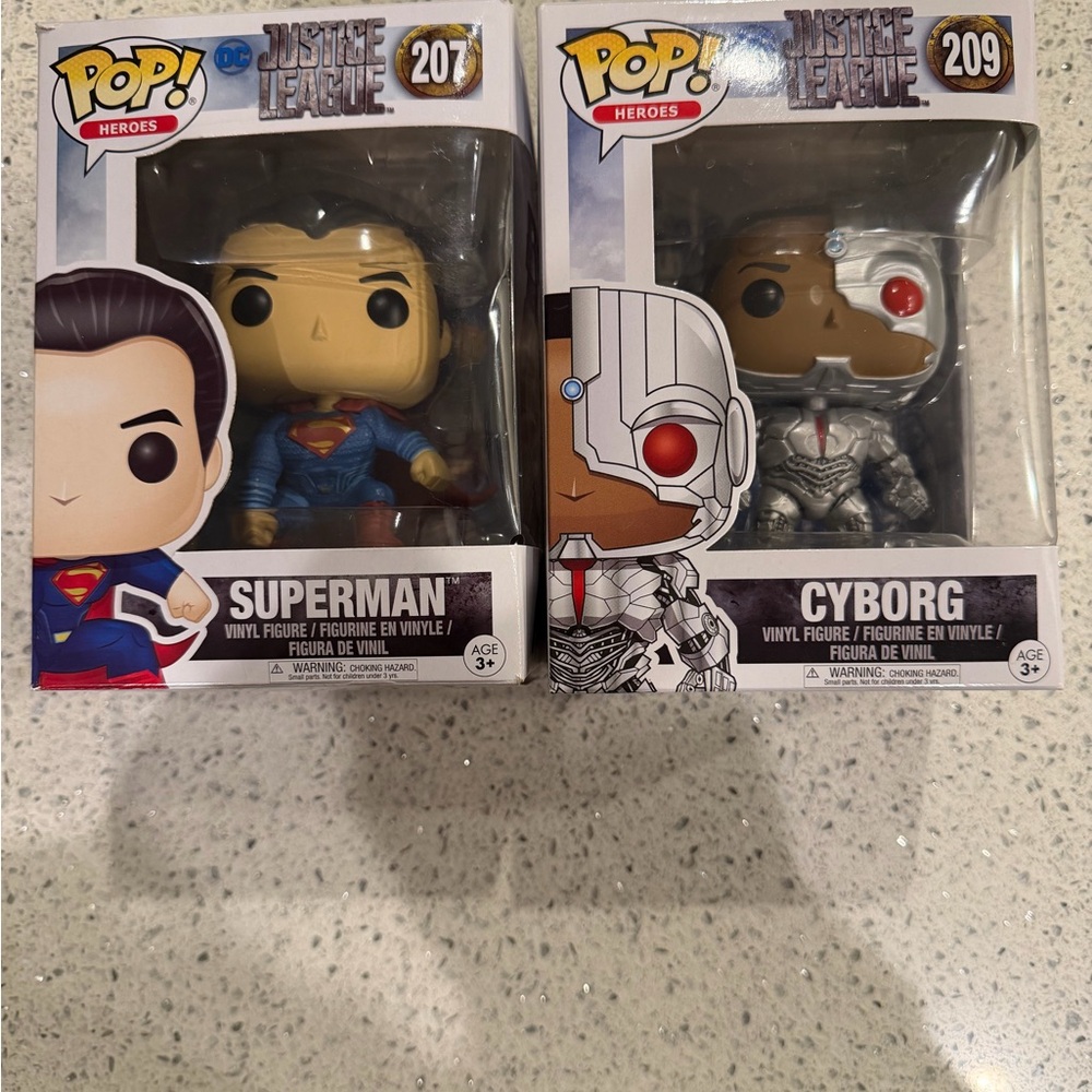 Funko Pop DC Justice League Bundle Superman Cyborg Mera Set